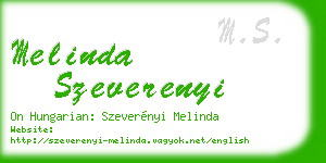melinda szeverenyi business card